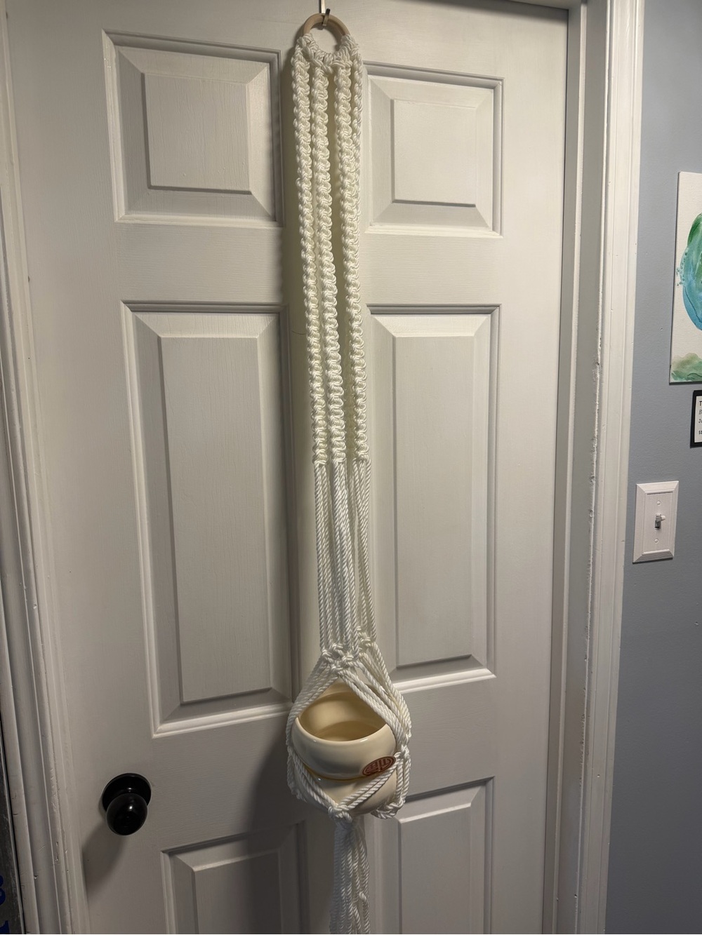 Handmade Macramé Plant Hanger in Cream
